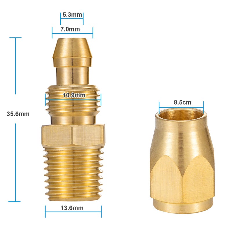 Breezliy Premium Solid Brass 2PCS Reusable Replacement Fitting For 1/4-Inch ID Hose 1/4-Inch NPT Rigid - Image 2